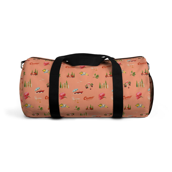 Duffel bag with the como pattern on a white background