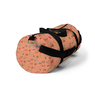 Duffel bag with the como pattern on a white background
